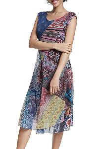 Desigual vzorované šaty Vest Monica