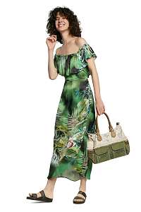 Desigual zelené letné maxi šaty Vest Tucson