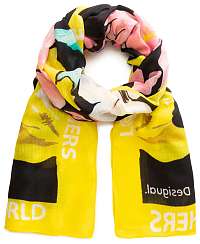 Desigual žltá šatka Foul Sporty Flower