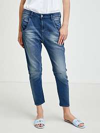 Diesel Fayza tmavomodré dámske džínsy s výstrihom a vyšívaným efektom