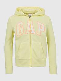 Dievčatá - Detská mikina GAP na zips Žltá