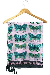 Disaster ružové šatka Papillon Pink Scarf