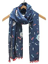 Disaster tmavo modrá dámska šatka Meow Scarf