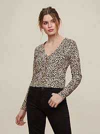 Dorothy Perkins béžové tričko cropped s knoflíky