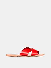Dorothy Perkins červené kožené šľapky