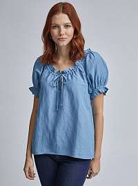 Dorothy Perkins modrá ľanová blúzka