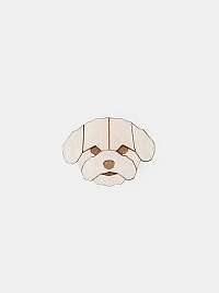 Drevená brošňa Bichon Frise Brooch BeWooden