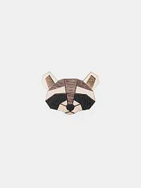 Drevená brošňa Raccoon Brooch BeWooden