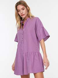 Fialové košeľové šaty Trendyol