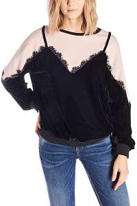 Fornarina zamatová mikina Marine Black Sweater