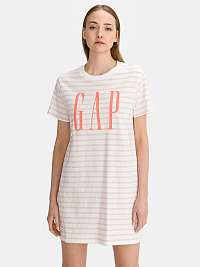 GAP biele pruhované šaty Logo T-shirt Dress