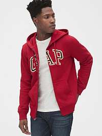 GAP červená pánska mikina Logo Hoodie s kapucňou