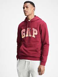 GAP červené pánska mikina Logo arch hoodie