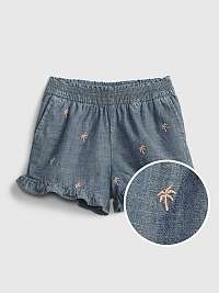 GAP Chambray Ruffle Pull-On Šortky detské Modrá