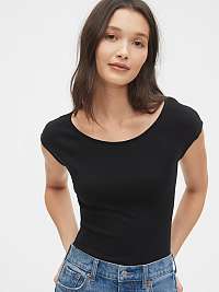 GAP čierne dámske tričko modern boatneck