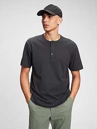 GAP čierne pánske tričko Henley