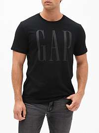 GAP čierne pánske tričko Logo v-basic