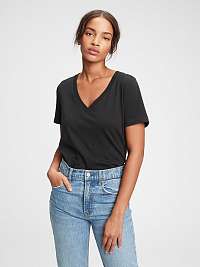 GAP čierne tričko vintage v-neck