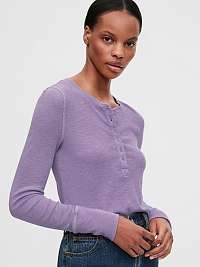 GAP fialové dámske tričko Ribbed Henly