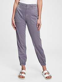 GAP fialové nohavice girlfriend utility joggers