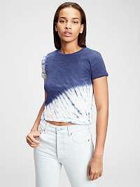 GAP Graphic Crop Top Modrá Biela