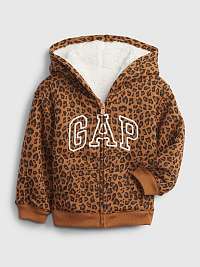  GAP hnedá dievčenská mikina Logo cozy hoodie