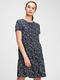 GAP Print Tiered Šaty Modrá