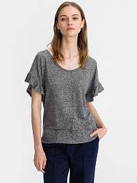 GAP Ruffle Sleeve Tričko Šedá