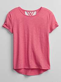 GAP ružové detské tričko v-crossback