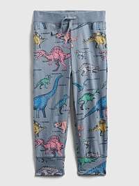 GAP sivé detské tepláky s dinosaury
