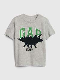 GAP sivé detské tričko Logo dino