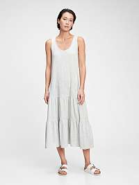 GAP sivé šaty sl tiered maxi dress