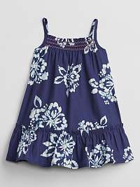 GAP Smocked Floral Šaty detské Modrá