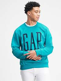 GAP tyrkysová pánska mikina Logo pullover sweatshirt