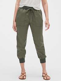 GAP zelené domáce nohavice Drawstring Joggers