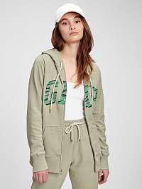 GAP zelené mikina Logo easy hoodie