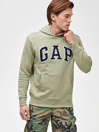 GAP zelené pánska mikina Logo arch hoodie