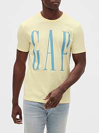 GAP žlté pánske tričko Logo v-ss corp