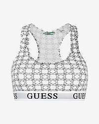 Guess biele športová podprsenka Grid Logo