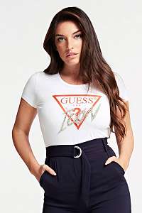 Guess biele tričko Icon Logo T-shirt