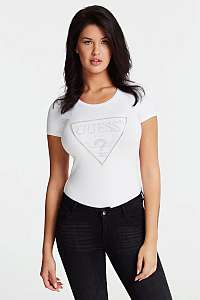 Guess biele tričko Triangle Logo T-shirt