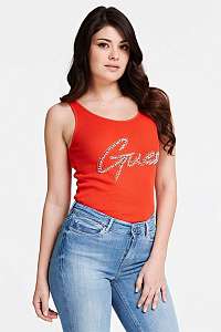 Guess červené tielko Front Logo Tank Top