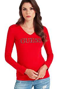 Guess červené tričko Rhinestone