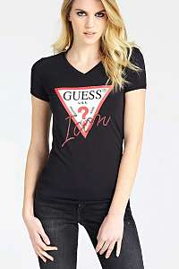 Guess čierne dámske tričko Icon Logo