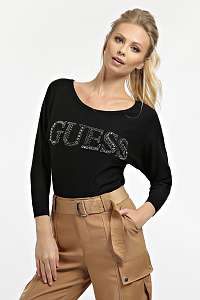 Guess čierne sveter Jewel Detail Logo Sweater