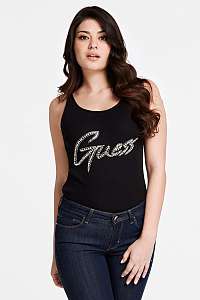 Guess čierne tielko Front Logo Tank Top
