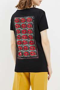 Guess čierne tričko Placed Print T-shirt
