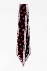 Guess čierno-ružová šatka Print Satin