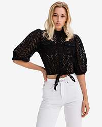 Guess čierny crop top Phoebe