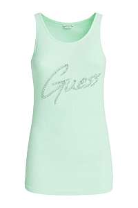 Guess mentolové tielko Front Logo Tank Top